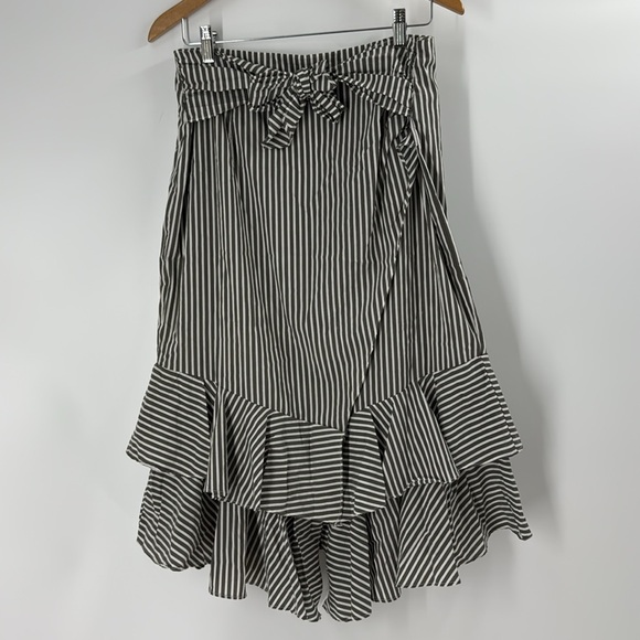 Worthington ruffle cotton blend skirt faux wrap flirty flouncy - Picture 16 of 16